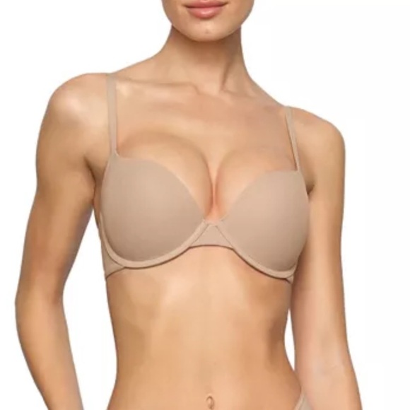 NWT Skims Fits Everybody Push Up Demi Bra Clay Beige 32H - Picture 1 of 7